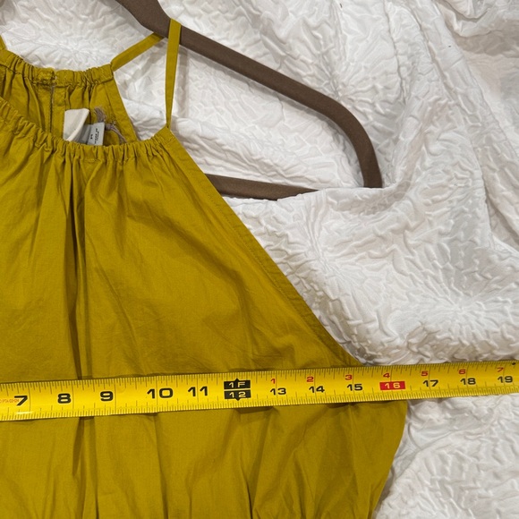 A New Day 100% Cotton Yellow Gathered Halter Maxi Dress Size M - Picture 4 of 7